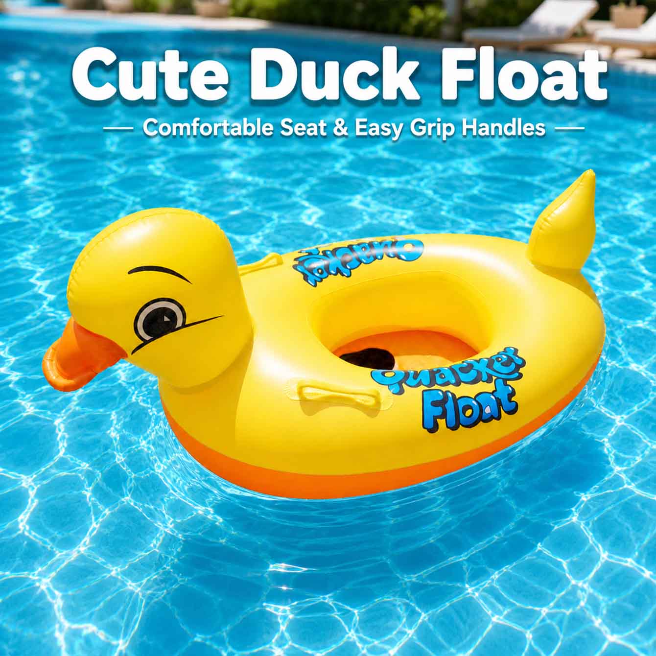 Pool Float Ring Inflatable - 1 szt. Nadmuchiwane kaczykowe siedzisko do