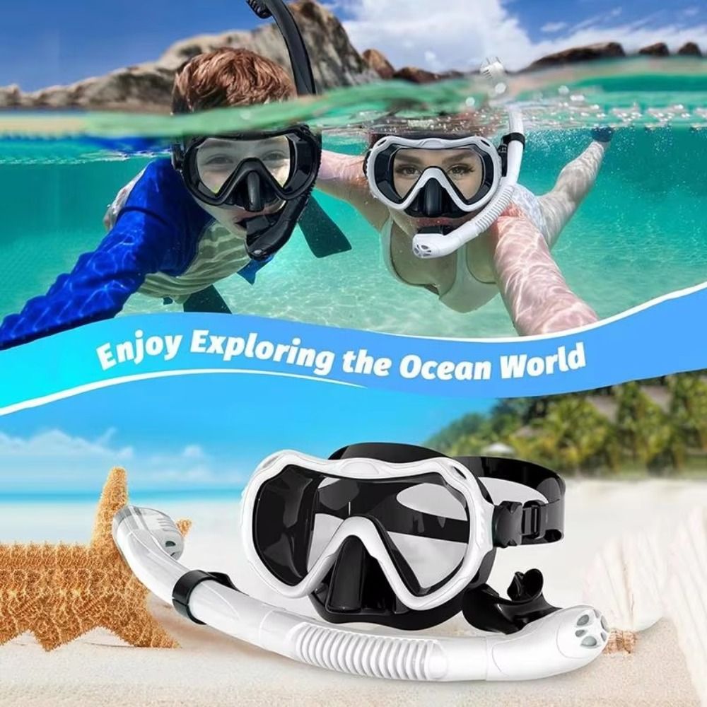Snorkel Mask Full Face - Maska do nurkowania z powłoką anty-mgławiczą,