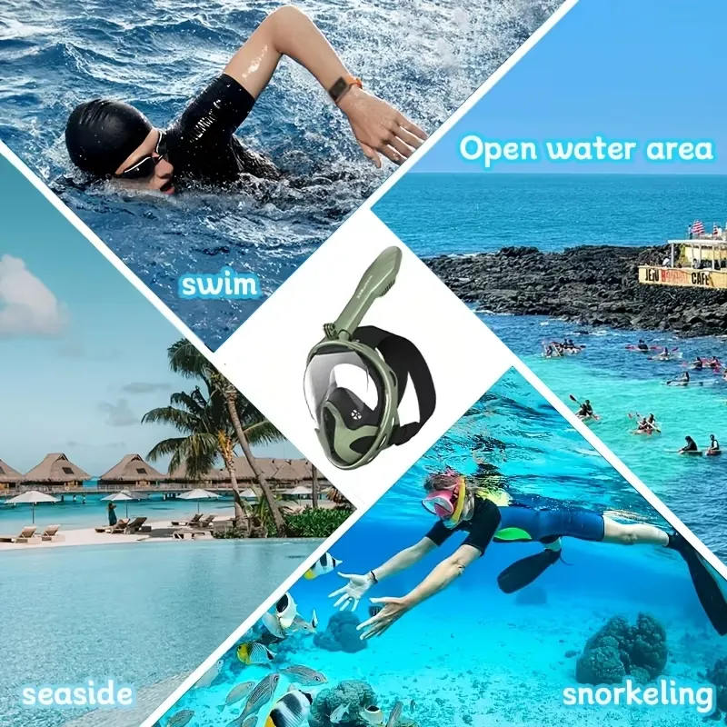 Snorkel Mask Full Face - Maska do snorkelingu dla dorosłych, zakrywająca