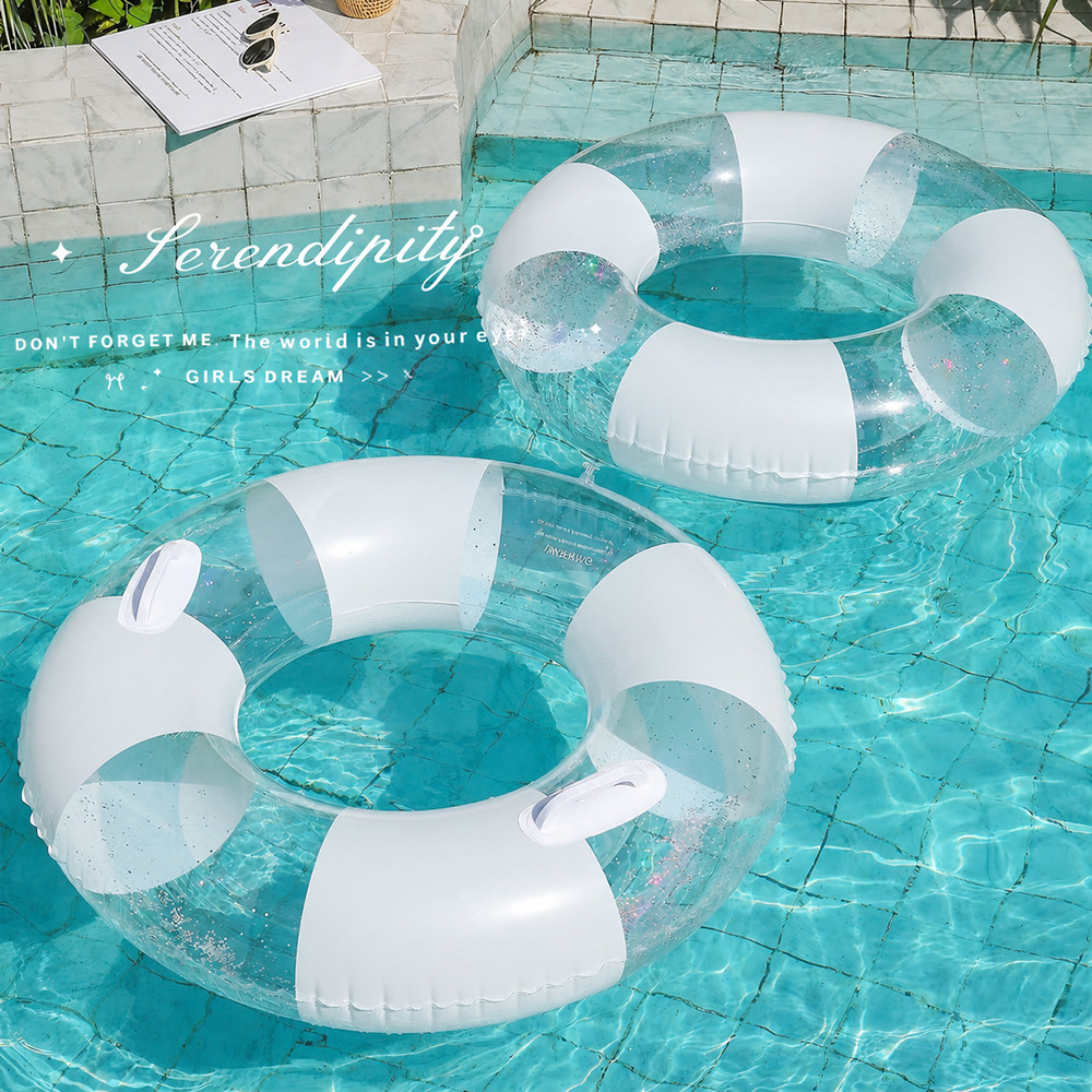 Pool Float Ring Inflatable - Przezroczyste kółko do pływania dla dorosłych,