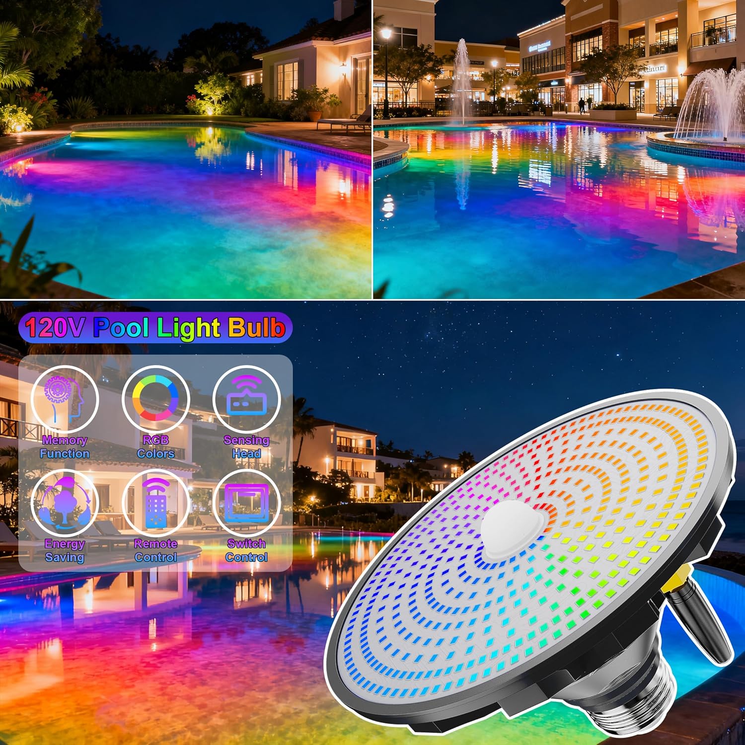 Solarne lampki do basenu, wiel – Pool Light Solar Rechargeable recenzja i cena