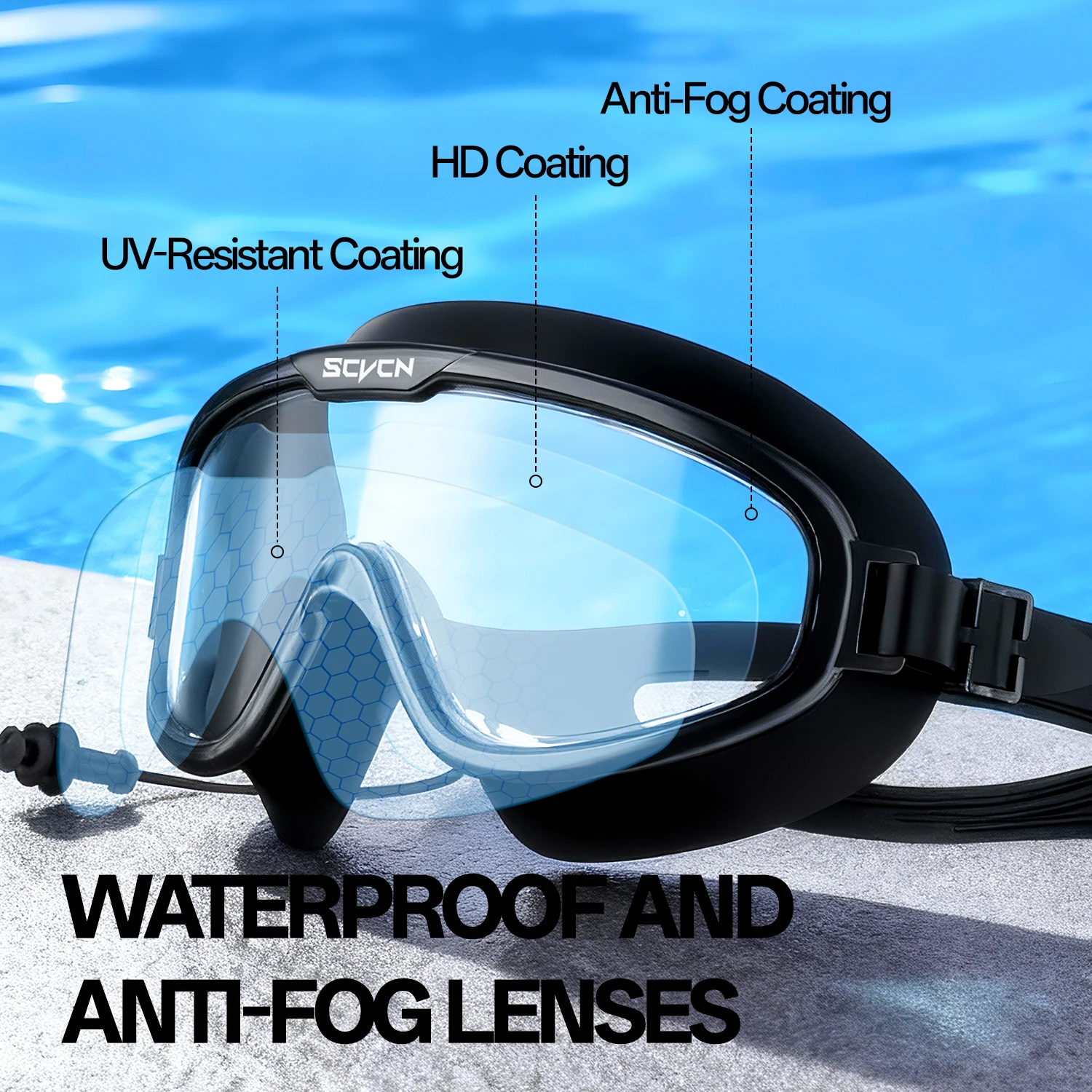 Okulary pływackie SCVCN Profes – Swim Goggles Anti Fog Uv recenzja i cena
