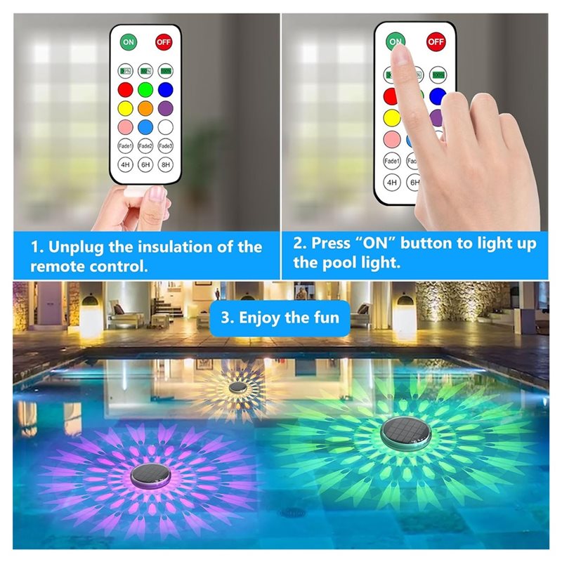 ABNL – pływające lampki do bas – Pool Light Solar Rechargeable recenzja i cena